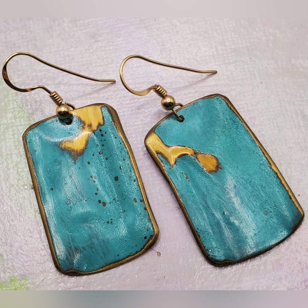 Boho Earrings Lazaro G Brass  Native Gypsy Vibe